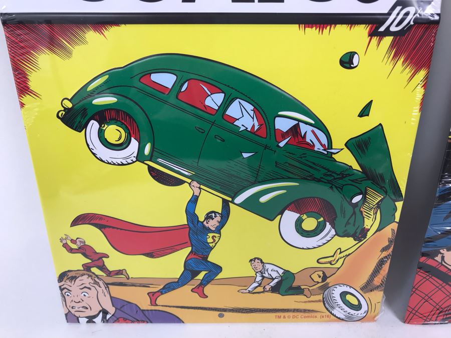 New Sealed Pair Of Metal Reproduction Comic Book Covers: Action Comics Superman #1 And Detective Comics Batman #27 Open Road Brands [Photo 6]