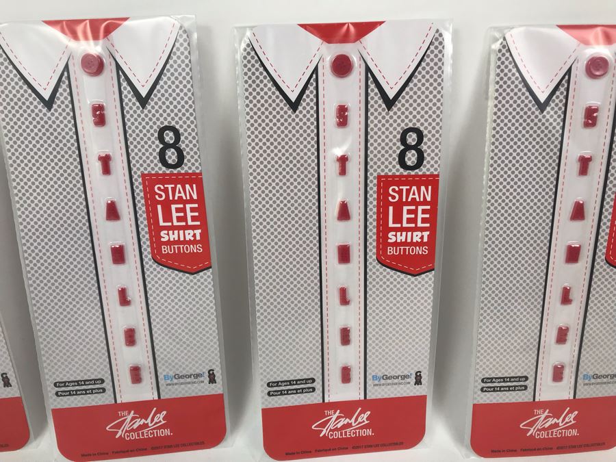 (4) New The Stan Lee Collection Stan Lee Shirt Buttons By ByGeorge! [Photo 2]