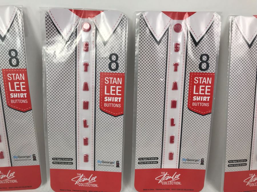 (4) New The Stan Lee Collection Stan Lee Shirt Buttons By ByGeorge! [Photo 2]