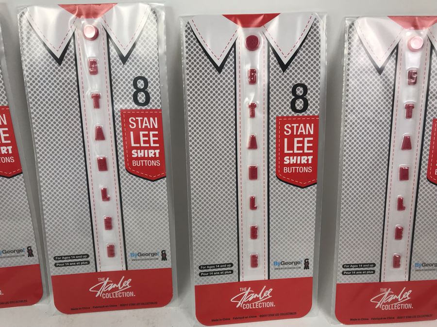 (4) New The Stan Lee Collection Stan Lee Shirt Buttons By ByGeorge! [Photo 2]