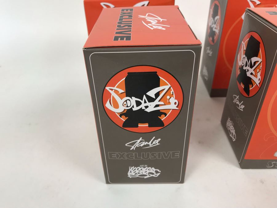 (4) New In Box 2017 Stan Lee Exclusive Stan Lee Figures SodaZ By ByGeorge! Art By Francisco Herrera [Photo 3]