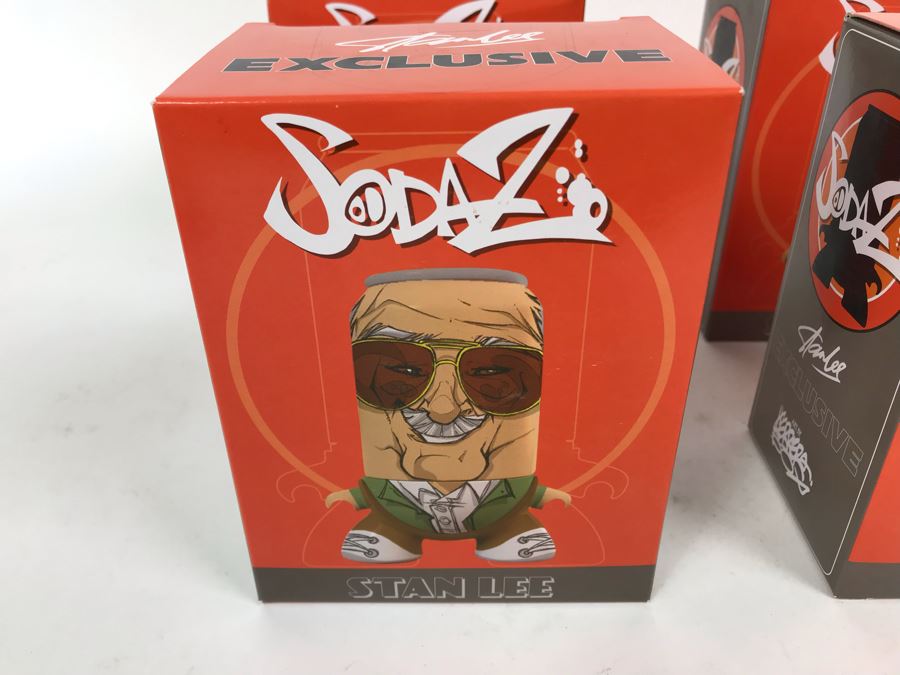 (4) New In Box 2017 Stan Lee Exclusive Stan Lee Figures SodaZ By ByGeorge! Art By Francisco Herrera [Photo 2]