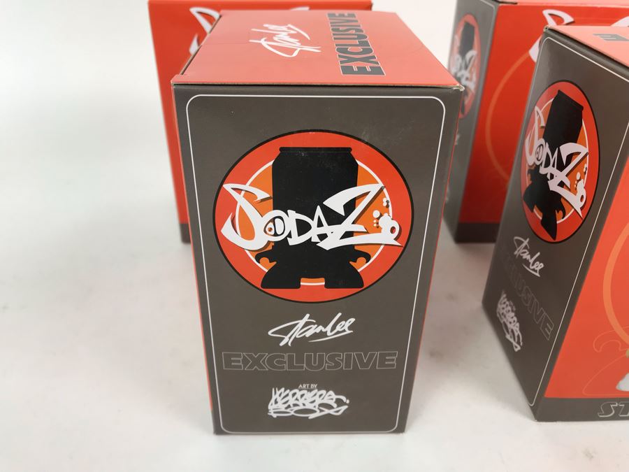 (4) New In Box 2017 Stan Lee Exclusive Stan Lee Figures SodaZ By ByGeorge! Art By Francisco Herrera [Photo 5]