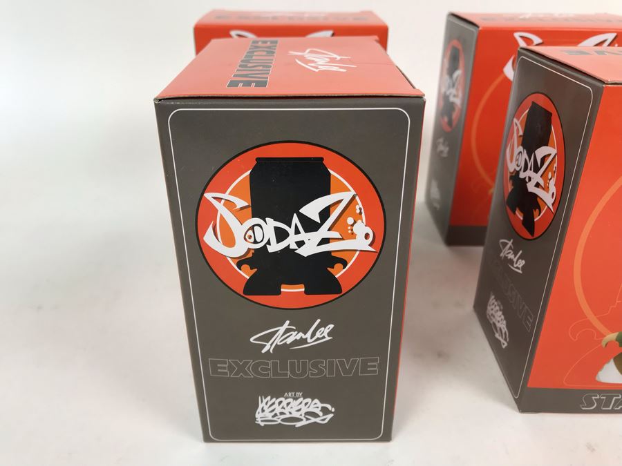 (4) New In Box 2017 Stan Lee Exclusive Stan Lee Figures SodaZ By ByGeorge! Art By Francisco Herrera [Photo 3]