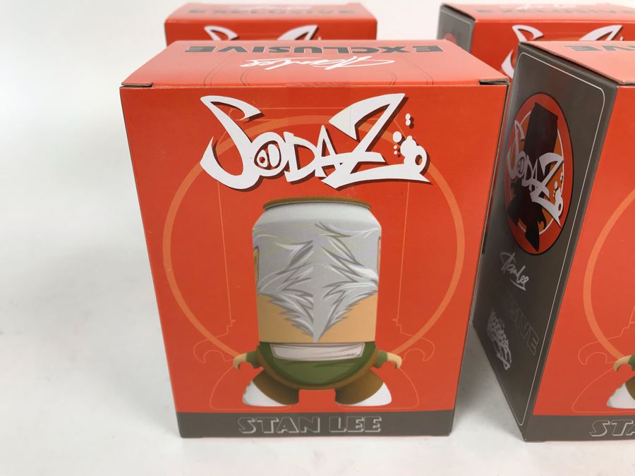 (4) New In Box 2017 Stan Lee Exclusive Stan Lee Figures SodaZ By ByGeorge! Art By Francisco Herrera [Photo 4]