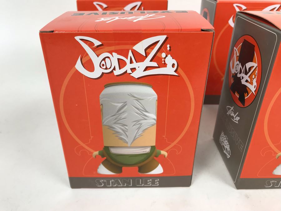 (4) New In Box 2017 Stan Lee Exclusive Stan Lee Figures SodaZ By ByGeorge! Art By Francisco Herrera [Photo 4]