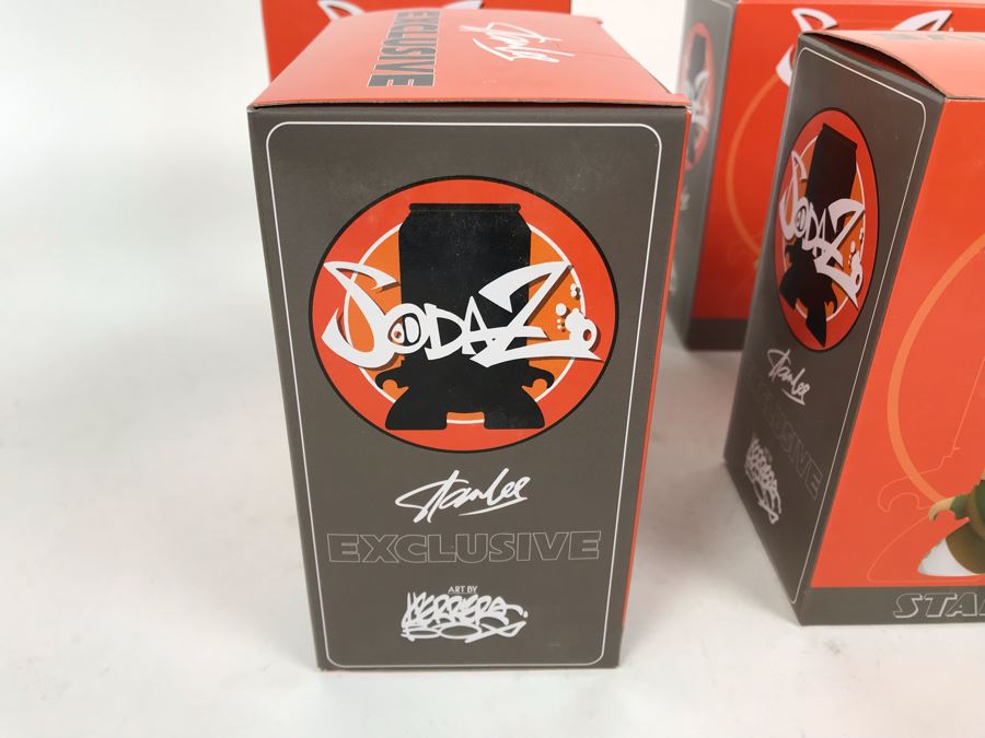 (4) New In Box 2017 Stan Lee Exclusive Stan Lee Figures SodaZ By ByGeorge! Art By Francisco Herrera [Photo 3]