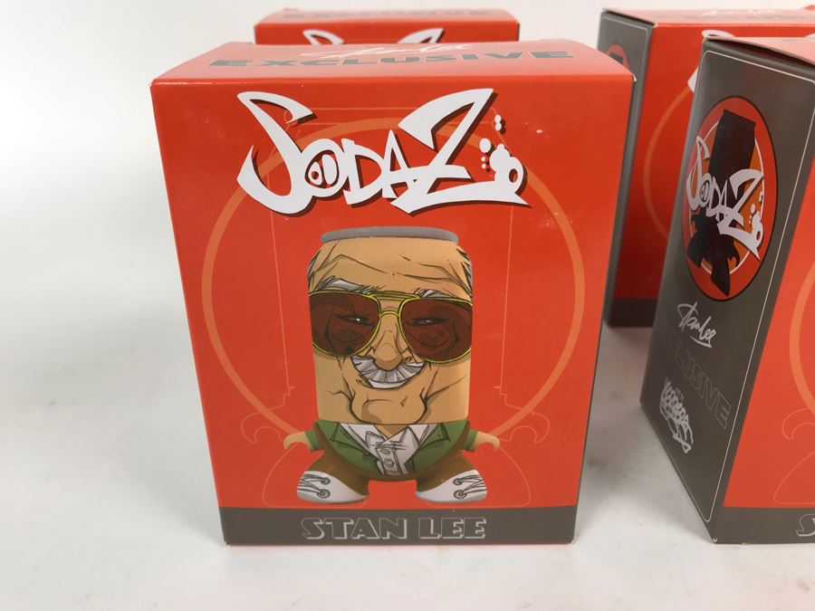 (4) New In Box 2017 Stan Lee Exclusive Stan Lee Figures SodaZ By ByGeorge! Art By Francisco Herrera [Photo 2]