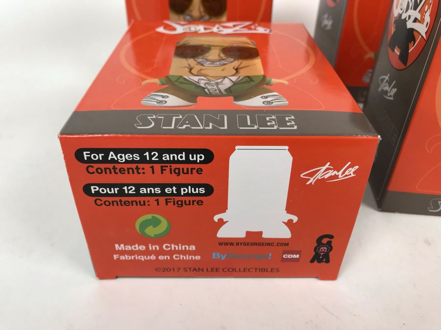 (4) New In Box 2017 Stan Lee Exclusive Stan Lee Figures SodaZ By ByGeorge! Art By Francisco Herrera [Photo 6]