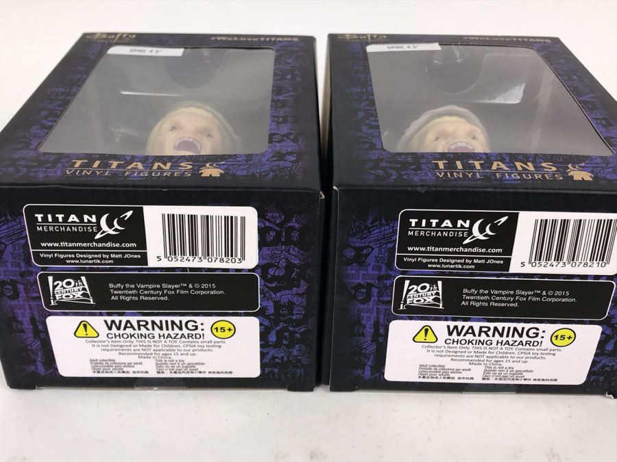 New Pair Of 2015 Buffy The Vampire Slayer Spike 4.5' Titans Vinyl Figures Nerd Block Exclusive [Photo 8]
