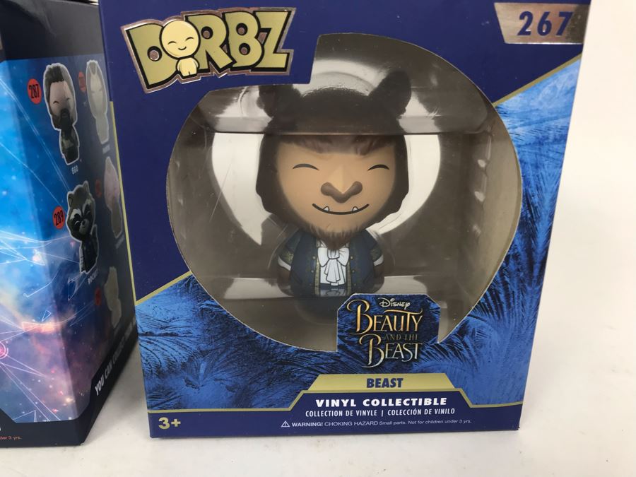 New In Box Pair Of Dorbz Vinyl Collectibles: Marvel Guardians Of The Galaxy Vol. 2 Taserface And Disney Beauty And The Beast Beast Figurines Funko [Photo 4]