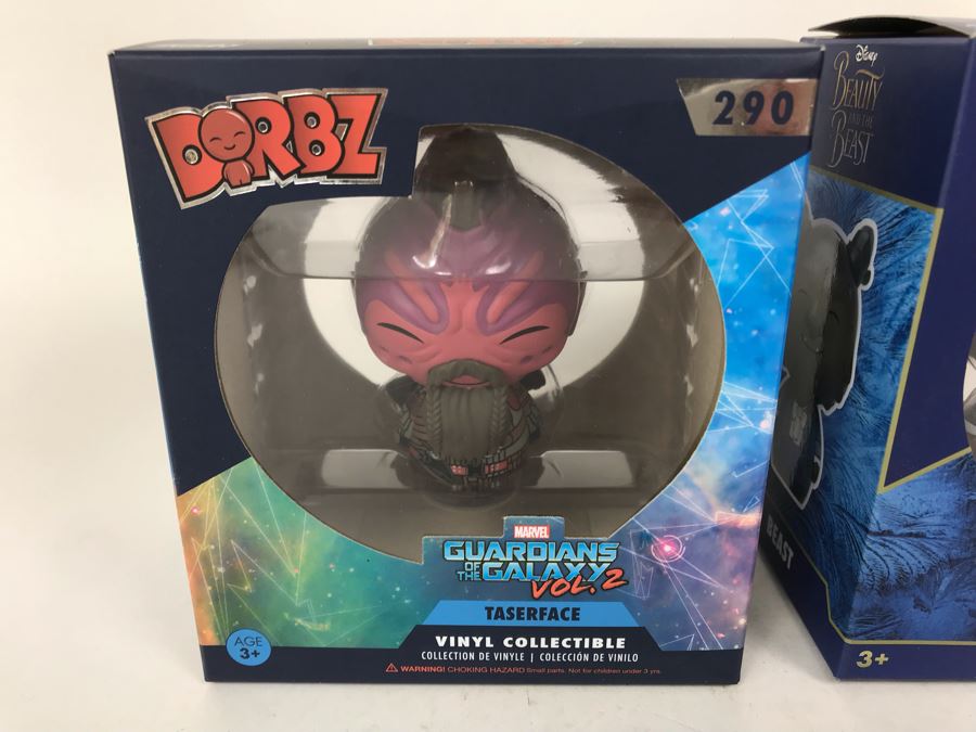 New In Box Pair Of Dorbz Vinyl Collectibles: Marvel Guardians Of The Galaxy Vol. 2 Taserface And Disney Beauty And The Beast Beast Figurines Funko [Photo 2]