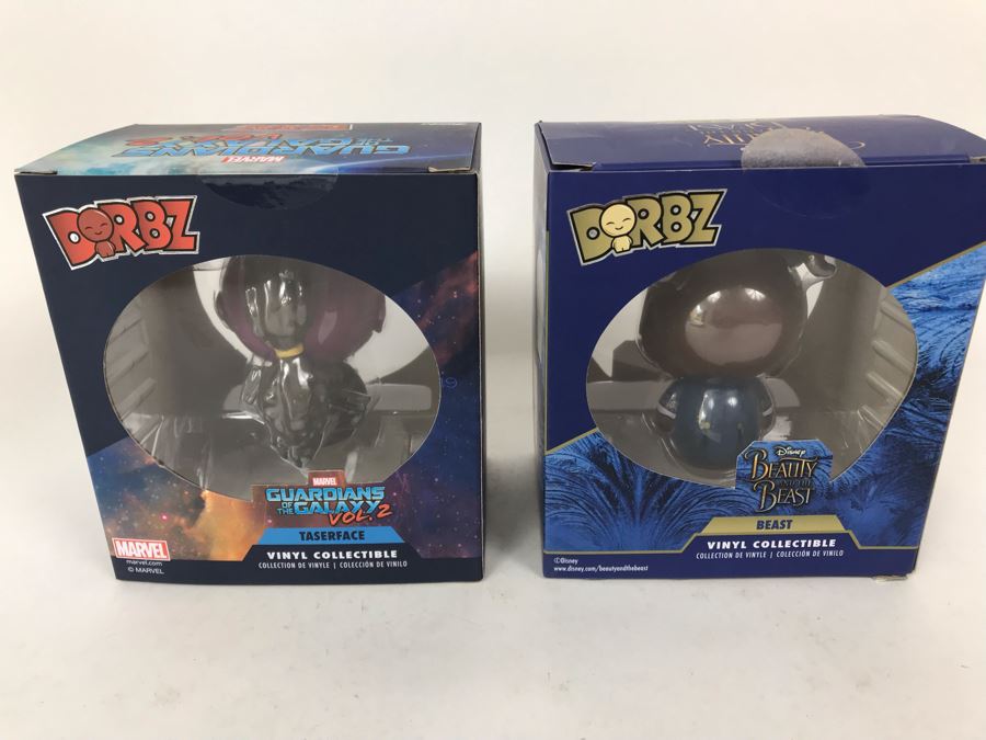 New In Box Pair Of Dorbz Vinyl Collectibles: Marvel Guardians Of The Galaxy Vol. 2 Taserface And Disney Beauty And The Beast Beast Figurines Funko [Photo 8]