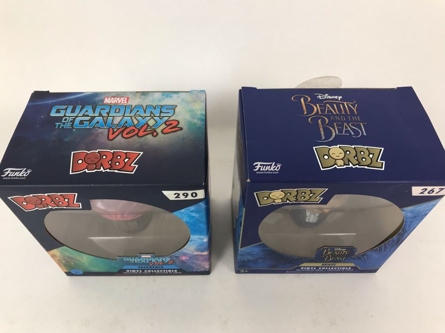 New In Box Pair Of Dorbz Vinyl Collectibles: Marvel Guardians Of The Galaxy Vol. 2 Taserface And Disney Beauty And The Beast Beast Figurines Funko [Photo 6]