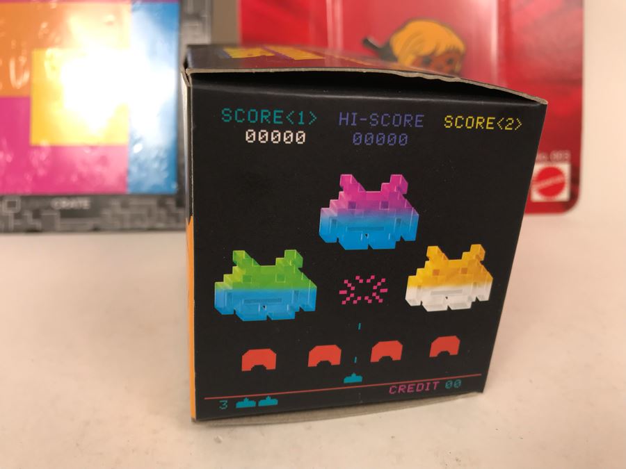 New Mattel Epic Enamels Robot Of The Universe He-Bot, New Space Invaders Limited Edition Mini Alien Vinyl Figure By Loot Crate And Tetris Flexible Magnet Sheets By Loot Crate [Photo 6]