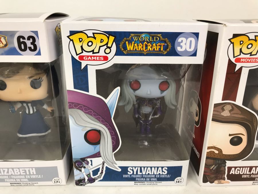 (3) New Collectible Pop! Funko Vinyl Figures: BioShock Elizabeth, World Of Warcraft Sylvanas, Assasin's Creed Aguilar (Crouching) [Photo 2]