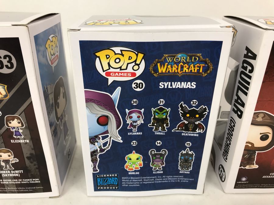 (3) New Collectible Pop! Funko Vinyl Figures: BioShock Elizabeth, World Of Warcraft Sylvanas, Assasin's Creed Aguilar (Crouching) [Photo 12]