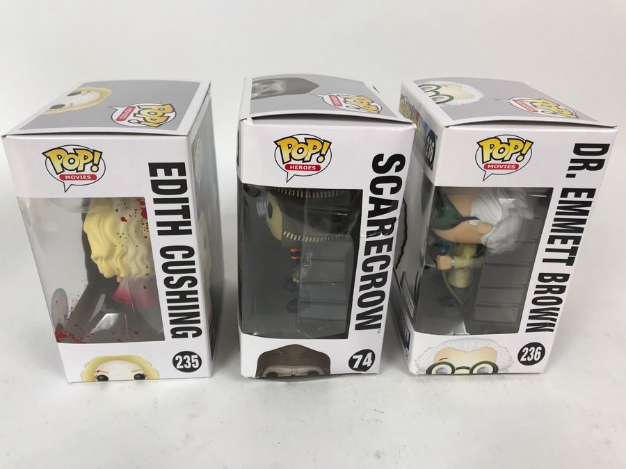 (3) New Collectible Pop! Funko Vinyl Figures: Crimson Peak Edith Cushing, Batman Scarecrow, Back To The Future Dr. Emmett Brown [Photo 7]