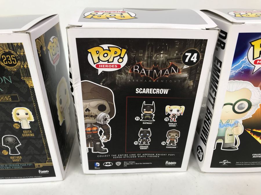(3) New Collectible Pop! Funko Vinyl Figures: Crimson Peak Edith Cushing, Batman Scarecrow, Back To The Future Dr. Emmett Brown [Photo 10]