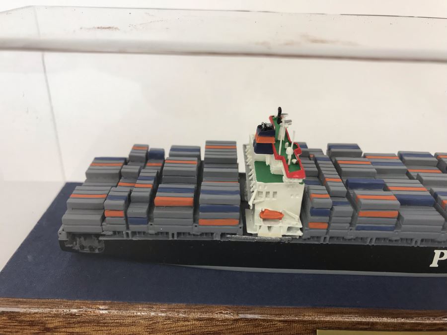 Metal Freight Container Ship Model Schiffsmodelle By Marian Jahnke Germany With Lucite Cover P&O Nedlloyd Whale Class 11'W X 3'D X 3'H [Photo 5]