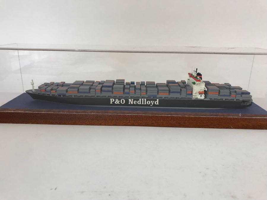Metal Freight Container Ship Model Schiffsmodelle By Marian Jahnke Germany With Lucite Cover P&O Nedlloyd Whale Class 11'W X 3'D X 3'H [Photo 8]