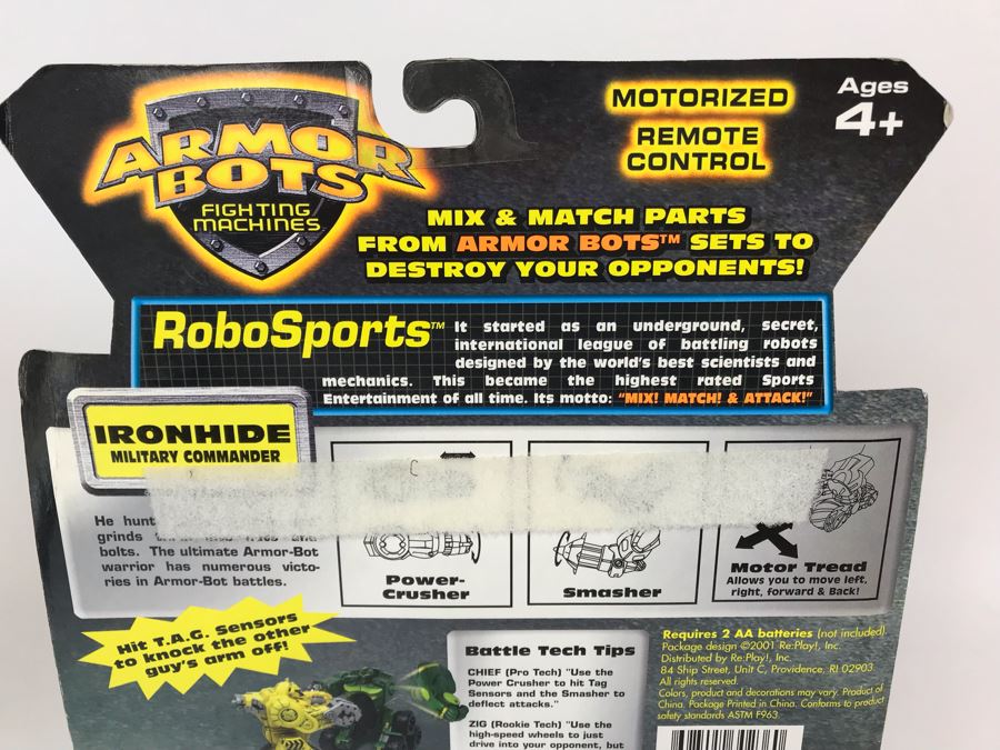 New In Packaging 2001 Armor Bots Fighting Machines Motorized Remote Control Ironhide Re:Play! [Photo 10]