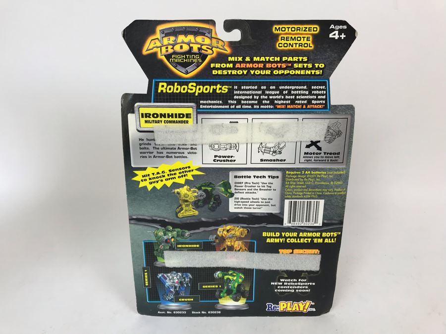 New In Packaging 2001 Armor Bots Fighting Machines Motorized Remote Control Ironhide Re:Play! [Photo 9]