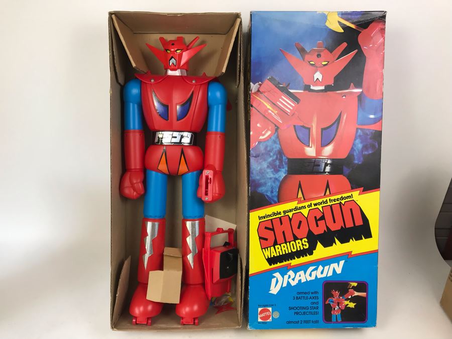 Like New 1976 Mattel Shogun Warriors Dragun 23 1/2' Tall With Box No. 9858 See Photos For Damage To Wristband Of Star Shooter That Straps Onto The Arm [Photo 20]