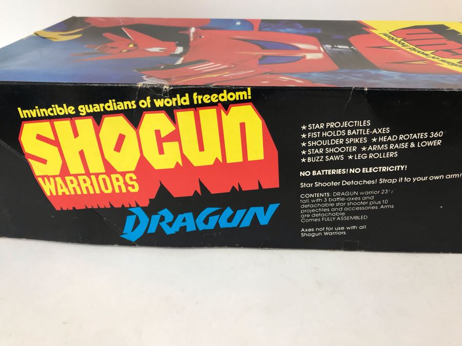 Like New 1976 Mattel Shogun Warriors Dragun 23 1/2' Tall With Box No. 9858 See Photos For Damage To Wristband Of Star Shooter That Straps Onto The Arm [Photo 14]