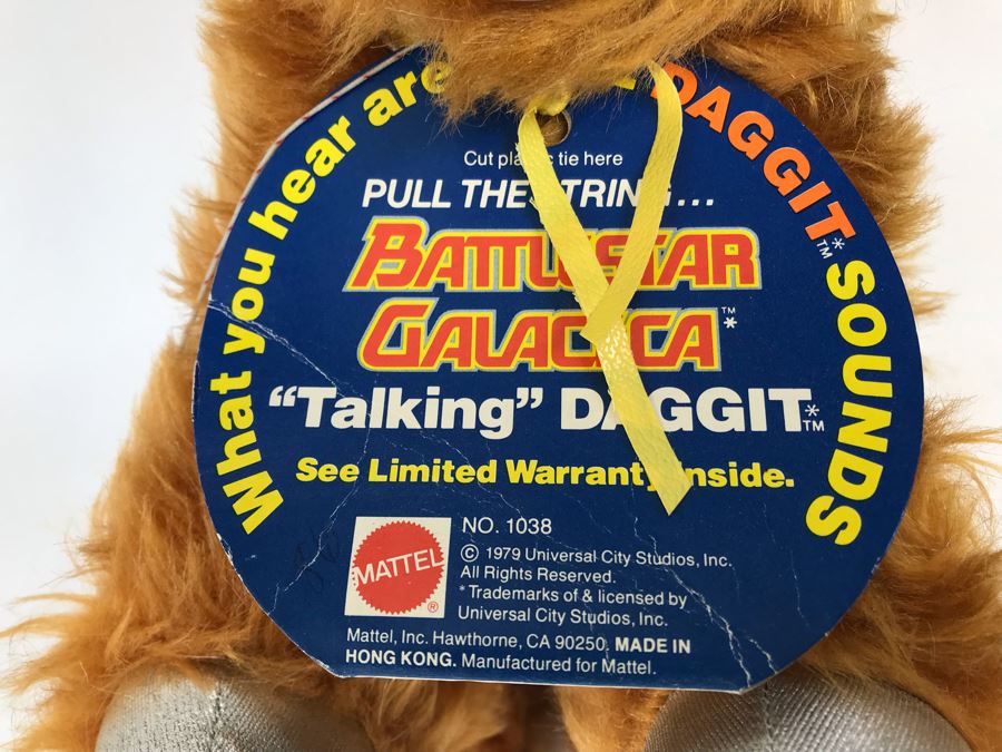 1979 Battlestar Galactica 'Talking' Daggit Plush Toy No. 1038 Pen Marked Sample Not For Sale - Draw String Stuck [Photo 7]