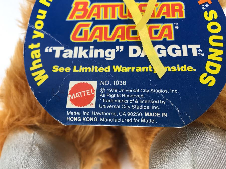 1979 Battlestar Galactica 'Talking' Daggit Plush Toy No. 1038 Pen Marked Sample Not For Sale - Draw String Stuck [Photo 8]