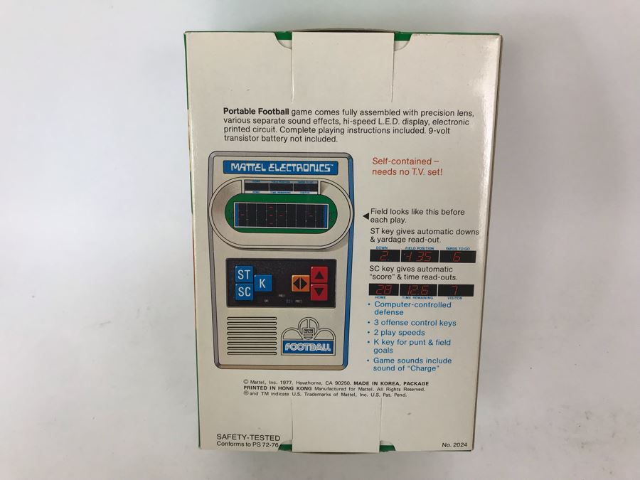 Vintage 1977 New In Box Mattel Electronics Football Game Portable Electronic Game [Photo 8]