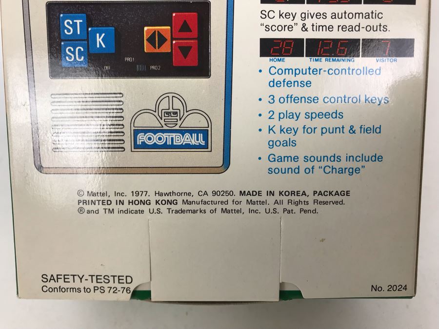 Vintage 1977 New In Box Mattel Electronics Football Game Portable Electronic Game [Photo 11]