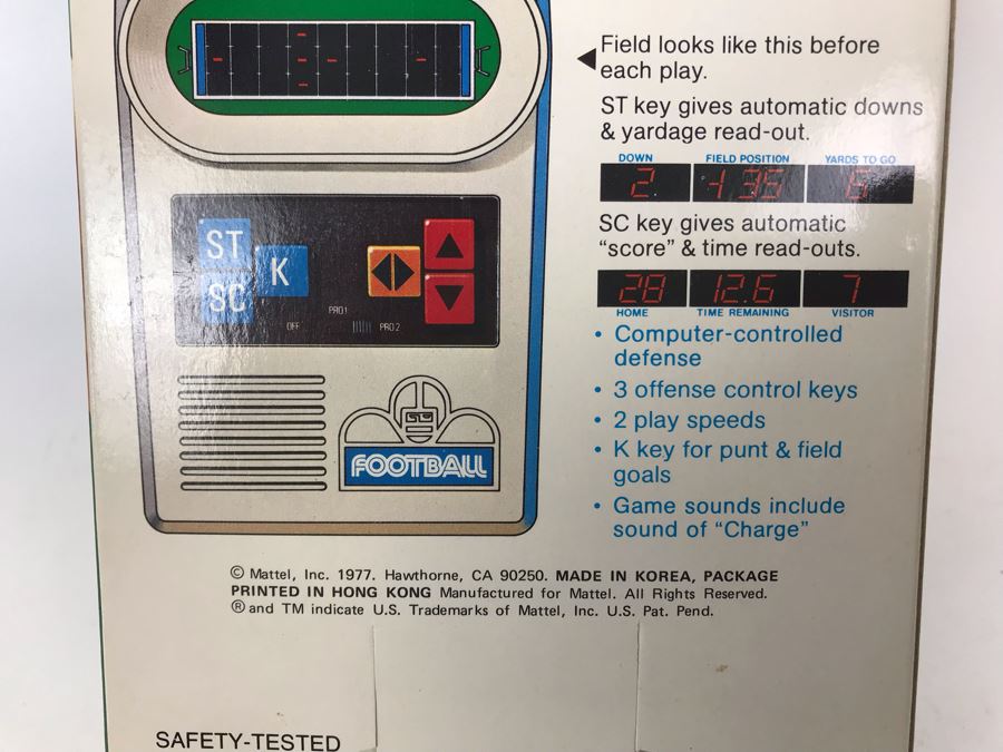 Vintage 1977 New In Box Mattel Electronics Football Game Portable Electronic Game [Photo 10]