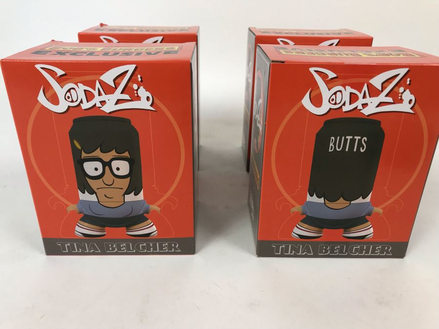 (4) New In Box 2016 Tina Belcher Bob's Burgers Exclusive SodaZ Figures By ByGeorge! Art By Francisco Herrera