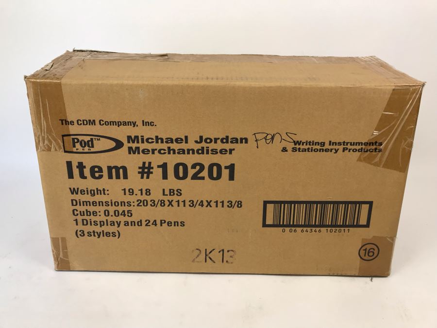 New Michael Jordan Upper Deck Collectibles Signature Series Limited Edition Individually Numbered Collectible Memorabilia Pod Pens With Merchandiser Store Display By The CDM Company - 3 Styles 24 Michael Jordan Pens [Photo 2]