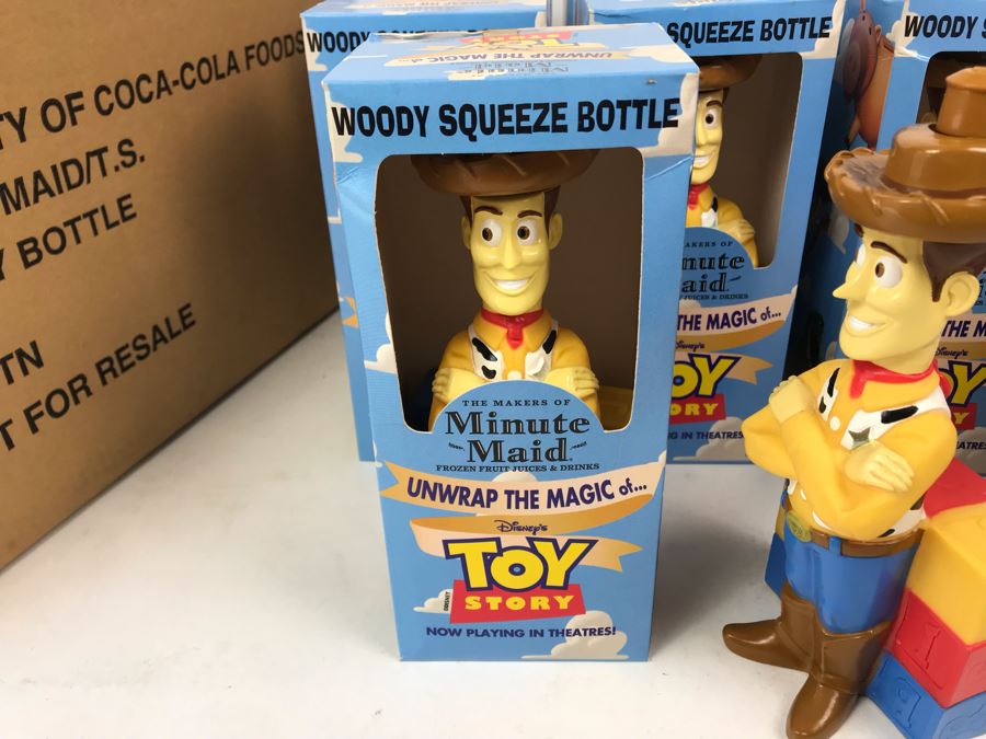 Rare New 1995 Disney's Original Toy Story One Minute Maid Woody Squeeze Bottles In Boxes - 14 Bottles [Photo 14]
