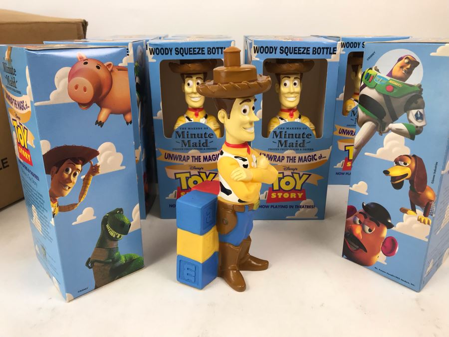 Rare New 1995 Disney's Original Toy Story One Minute Maid Woody Squeeze Bottles In Boxes - 14 Bottles [Photo 8]
