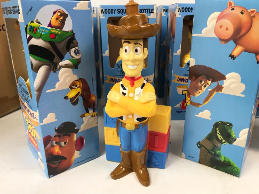 Rare New 1995 Disney's Original Toy Story One Minute Maid Woody Squeeze Bottles In Boxes - 19 Bottles [Photo 5]
