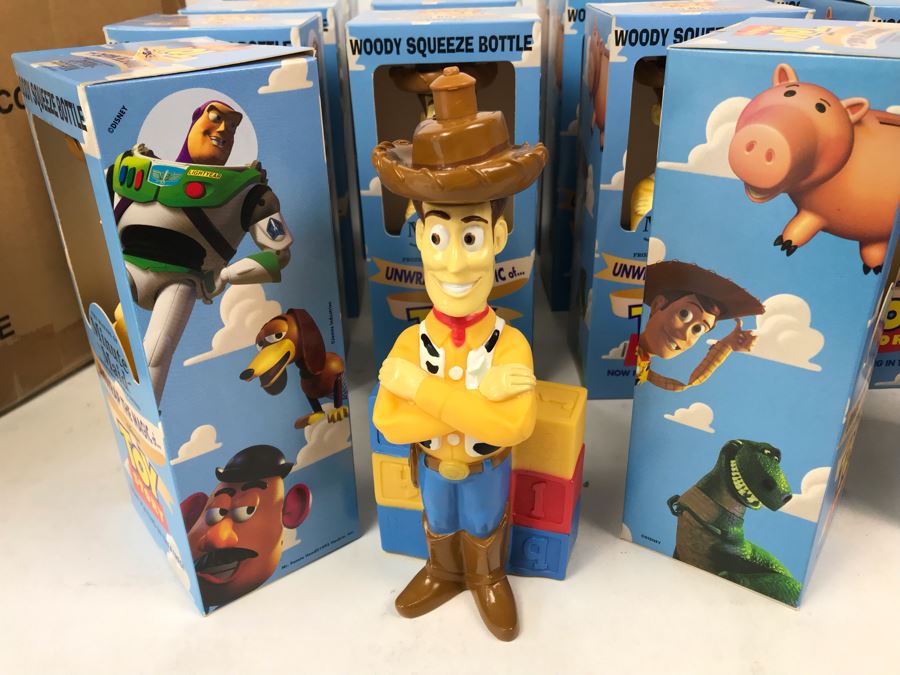 Rare New 1995 Disney's Original Toy Story One Minute Maid Woody Squeeze Bottles In Boxes - 19 Bottles [Photo 4]