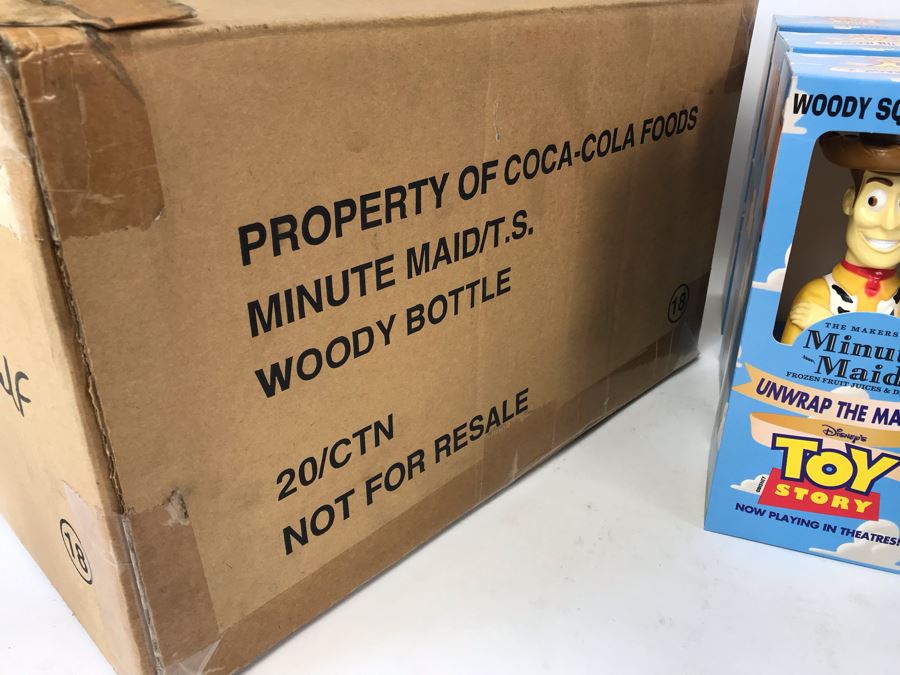 Rare New 1995 Disney's Original Toy Story One Minute Maid Woody Squeeze Bottles In Boxes - 19 Bottles [Photo 18]