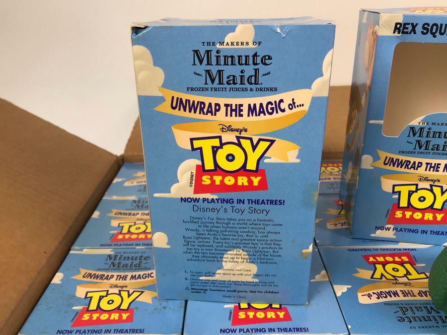Rare New 1995 Disney's Original Toy Story One Minute Maid Rex Squeeze Bottles In Boxes - 20 Rex Bottles [Photo 10]