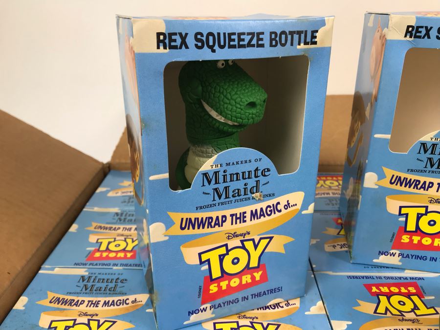 Rare New 1995 Disney's Original Toy Story One Minute Maid Rex Squeeze Bottles In Boxes - 20 Rex Bottles [Photo 8]