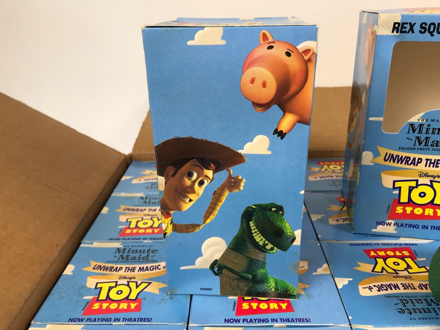 Rare New 1995 Disney's Original Toy Story One Minute Maid Rex Squeeze Bottles In Boxes - 20 Rex Bottles [Photo 9]