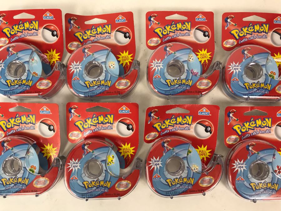 (8) New Pokemon Licensed Tape Dispensers Elmer's