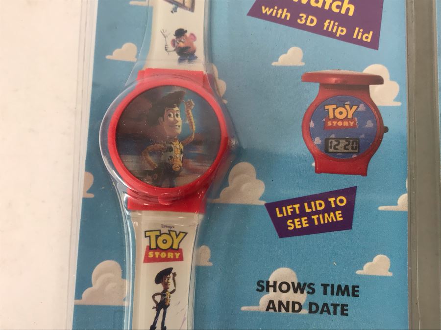 Pair Of New Disney's Original Toy Story Quartz Digital Watches Woody And Buzz Lightyear Plus (12) Original Toy Story One Key Chains [Photo 3]