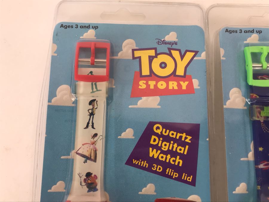 Pair Of New Disney's Original Toy Story Quartz Digital Watches Woody And Buzz Lightyear Plus (12) Original Toy Story One Key Chains [Photo 4]