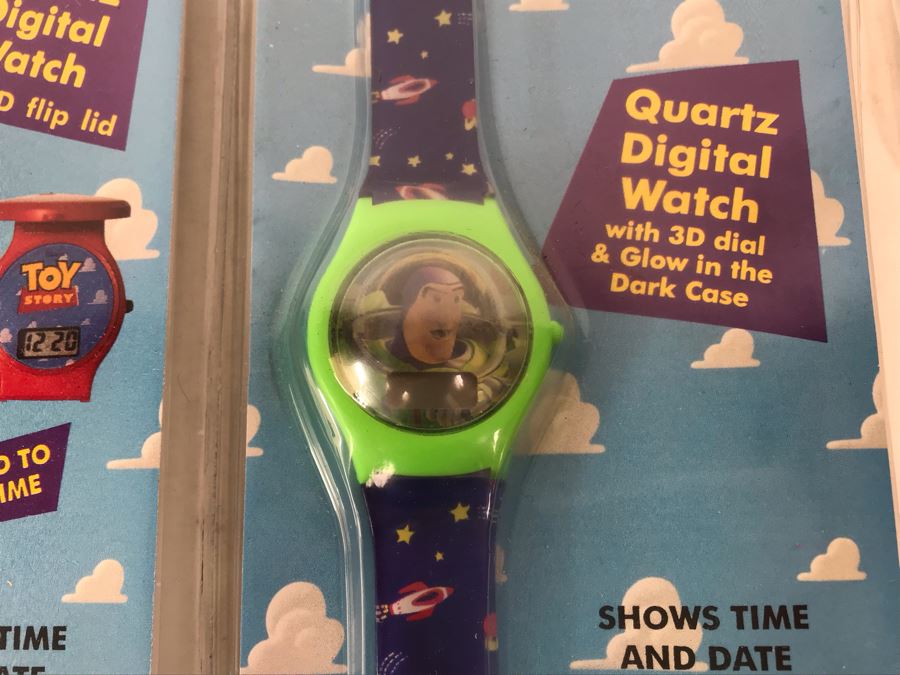 Pair Of New Disney's Original Toy Story Quartz Digital Watches Woody And Buzz Lightyear Plus (12) Original Toy Story One Key Chains [Photo 8]