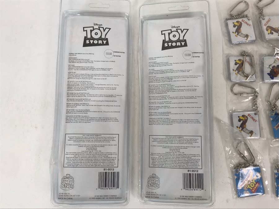 Pair Of New Disney's Original Toy Story Quartz Digital Watches Woody And Buzz Lightyear Plus (12) Original Toy Story One Key Chains [Photo 11]
