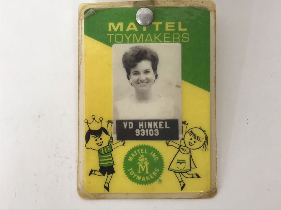 Vintage 1950s Mattel Toymakers Employee Badge Hawthorne, California